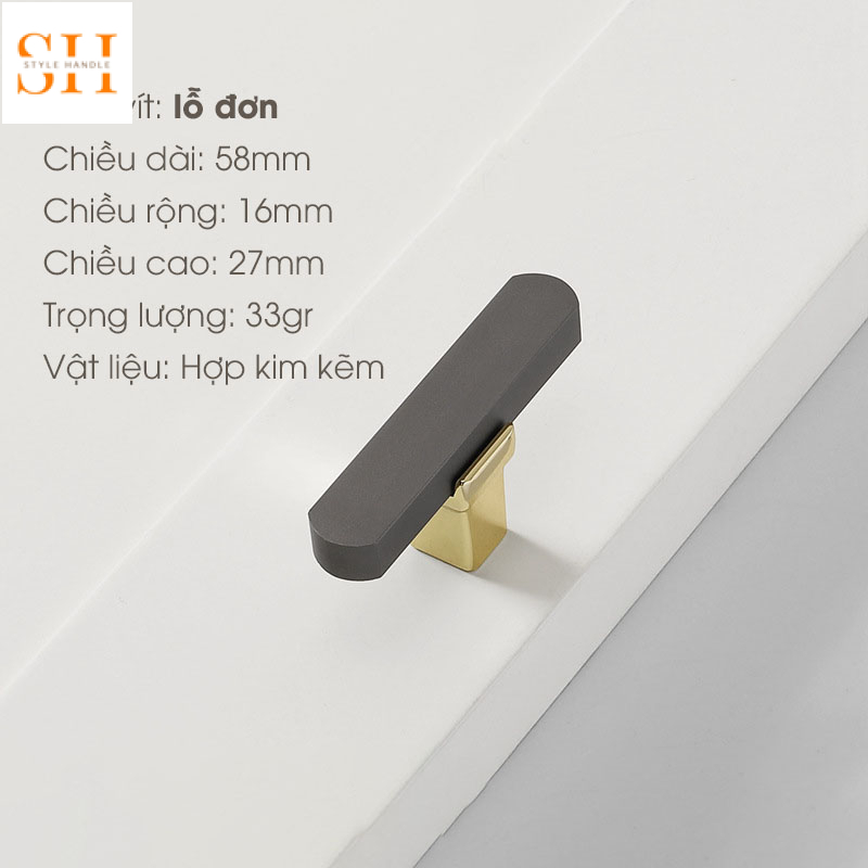Tay nắm tủ hợp kim kẽm màu xám sang trọng CHE6928 6 Tay nắm tủ hợp kim kẽm màu xám sang trọng CHE6928 14