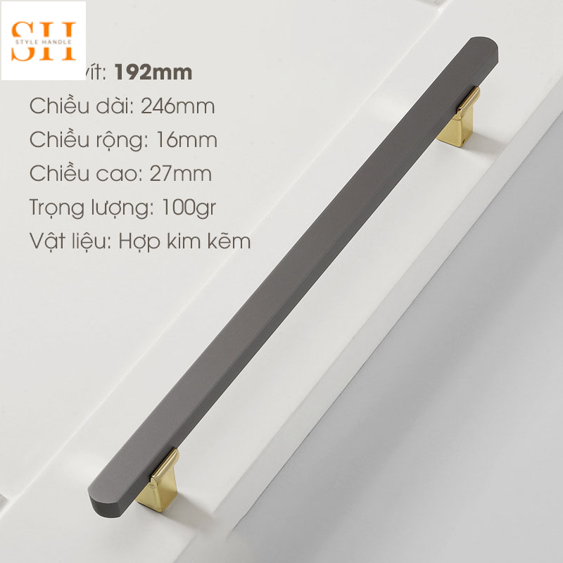 Tay nắm tủ hợp kim kẽm màu xám sang trọng CHE6928 4 Tay nắm tủ hợp kim kẽm màu xám sang trọng CHE6928 12