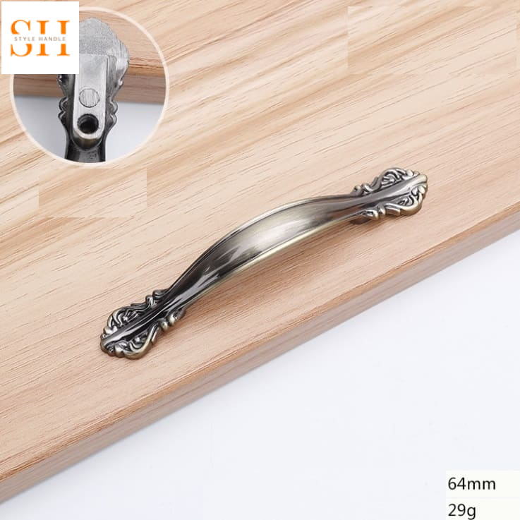 Tay nắm tủ màu đồng xanh cổ điển hợp kim kẽm PSQ6603