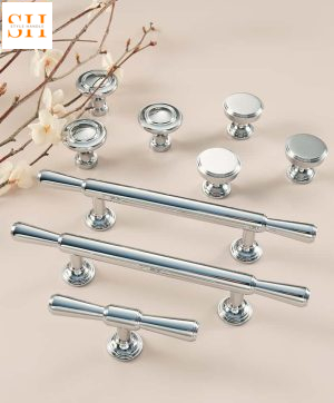 Tay nắm tủ bằng đồng màu bạc sáng SHHXTY3