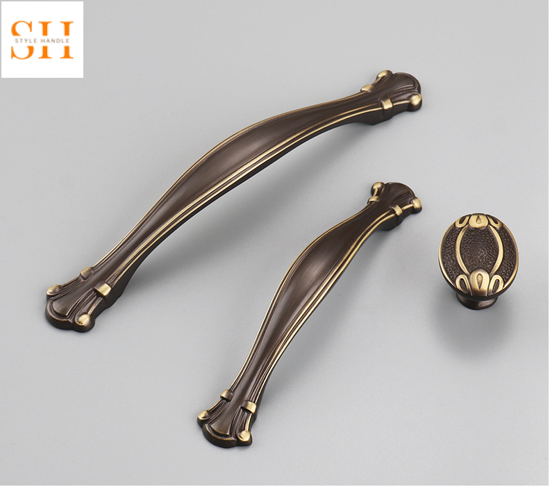 Tay nắm tủ đồng màu cà phê cao cấp SHAM6022-C c