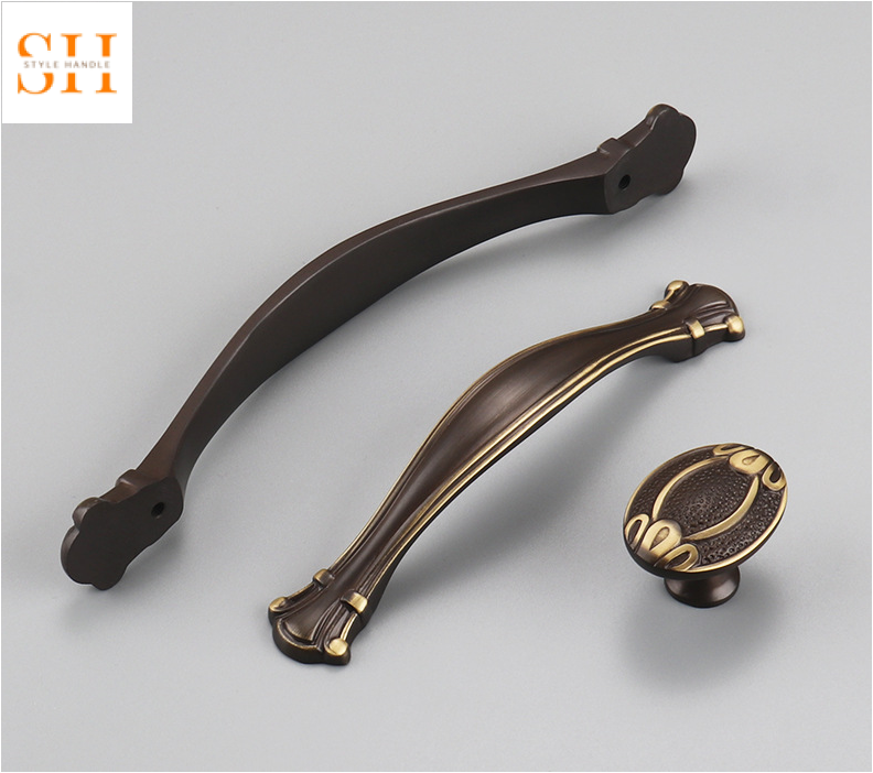 Tay nắm tủ đồng màu cà phê cao cấp SHAM6022-C b