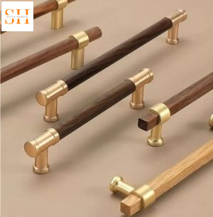 Tay nắm tủ bằng gỗ vuông chân đế kẽm cổ điển SH5603