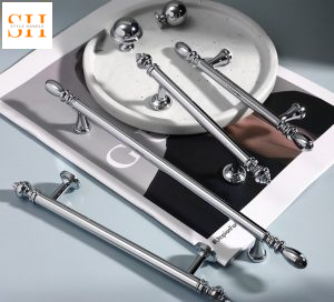 Tay nắm tủ đồng thau bạc sáng ấn tượng SH7172