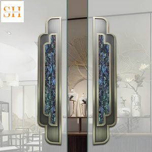 Tay nắm cửa hợp kim nhôm cổ điển khảm xà cừ HD6435