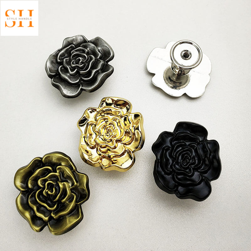 Núm tay nắm tủ hợp kim kẽm hoa hồng decor BGK1526 2 Núm tay nắm tủ hợp kim kẽm hoa hồng decor BGK1526 7