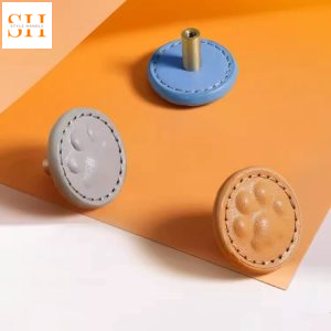 Núm tay nắm tủ tròn da bò hình chân mèo MR704