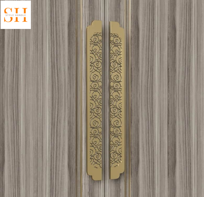 Tay nắm cửa cổ điển biệt thự khách sạn Châu Âu S-926 11 Tay nắm cửa cổng bản lớn hoa tiết cổ điển S-926 8