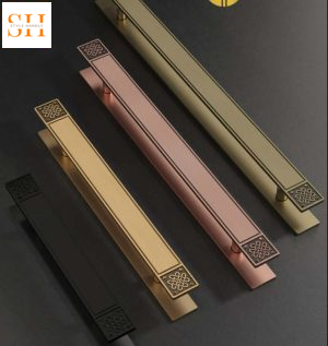Tay nắm cửa kính cửa gỗ hoa văn cổ điển SH.F15