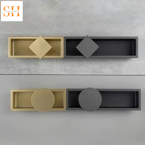 Tay nắm âm tủ hợp kim kẽm hình học hiện đại S9539
