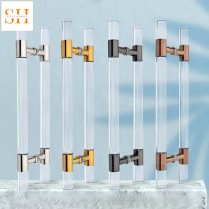 Tay nắm cửa bằng inox và acrylic trong suốt FB21