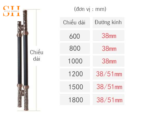 Tay nắm cửa kính cửa gỗ biệt thự cổ điển HUTU2626 6 Tay nắm cửa kính cửa gỗ biệt thự cổ điển HUTU2626 13