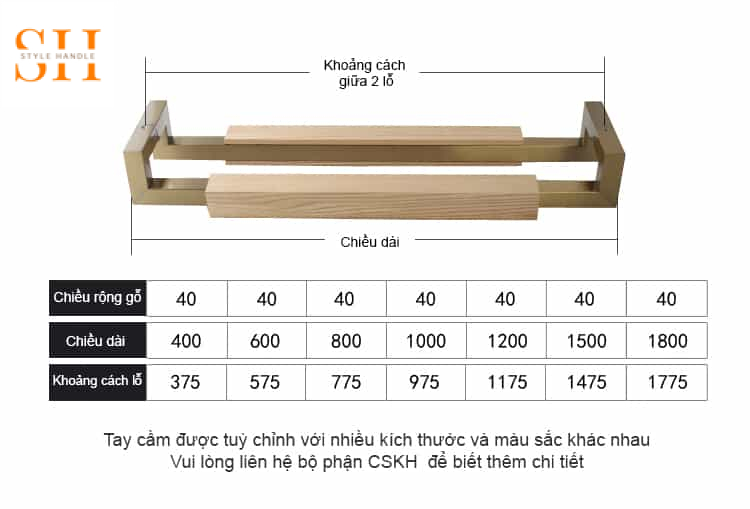 Tay nắm cửa lệch tâm bằng gỗ và inox 1008856 3 Tay nắm cửa đại sảnh lệch tâm thân bằng gỗ SH1008856 3