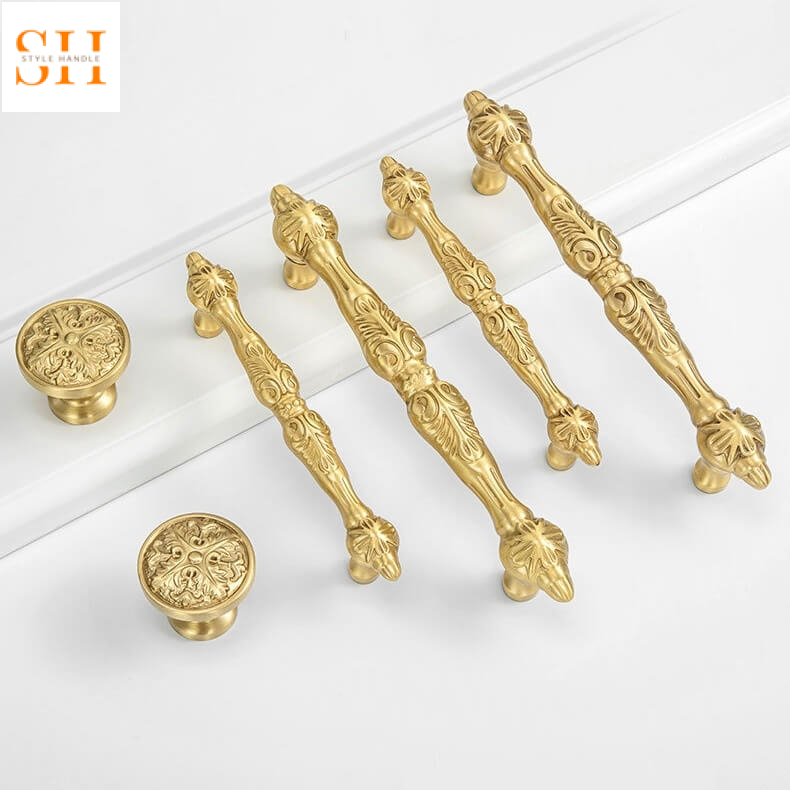 Tay nắm tủ đồng cổ điển Bắc Âu DG00198 1 Tay nắm tủ đồng cổ điển hoàng gia SH00198 1