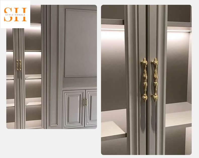 Tay nắm tủ đồng cổ điển Bắc Âu DG00198 7 Tay nắm tủ đồng cổ điển hoàng gia SH00198 7