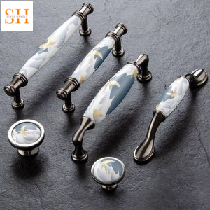 Tay nắm tủ gốm sứ họa tiết cao cấp MDB269
