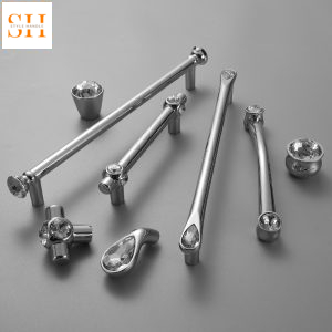 Tay nắm tủ hợp kim kẽm khảm pha lê sang trọng EI6731