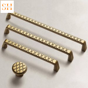 Tay nắm tủ hợp kim kẽm cổ điển họa tiết hình thoi FI2052