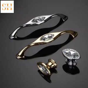 Tay nắm tủ hợp kim khảm pha lê cao cấp FY9606