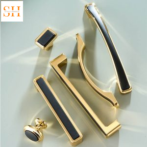Tay nắm tủ hợp kim kẽm màu vàng đen sang trọng SHN6291
