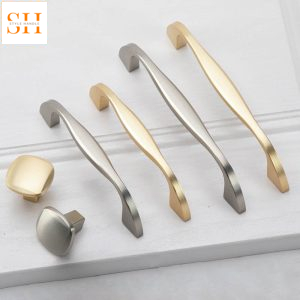 Tay nắm tủ hợp kim kẽm hiện đại vàng xám SHM3516