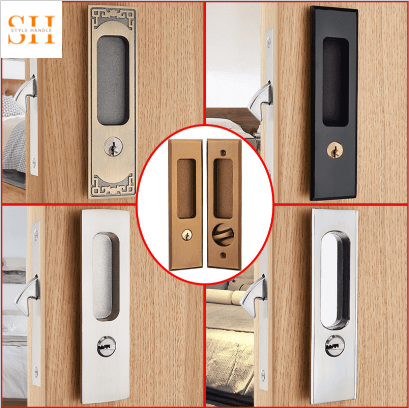 Bộ khóa âm cửa trượt cho cửa gỗ 829-2A