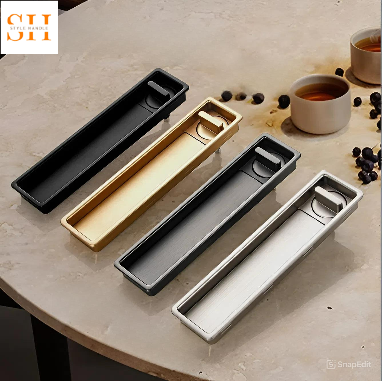 Khóa cửa âm trượt vuông hiện đại DF075A