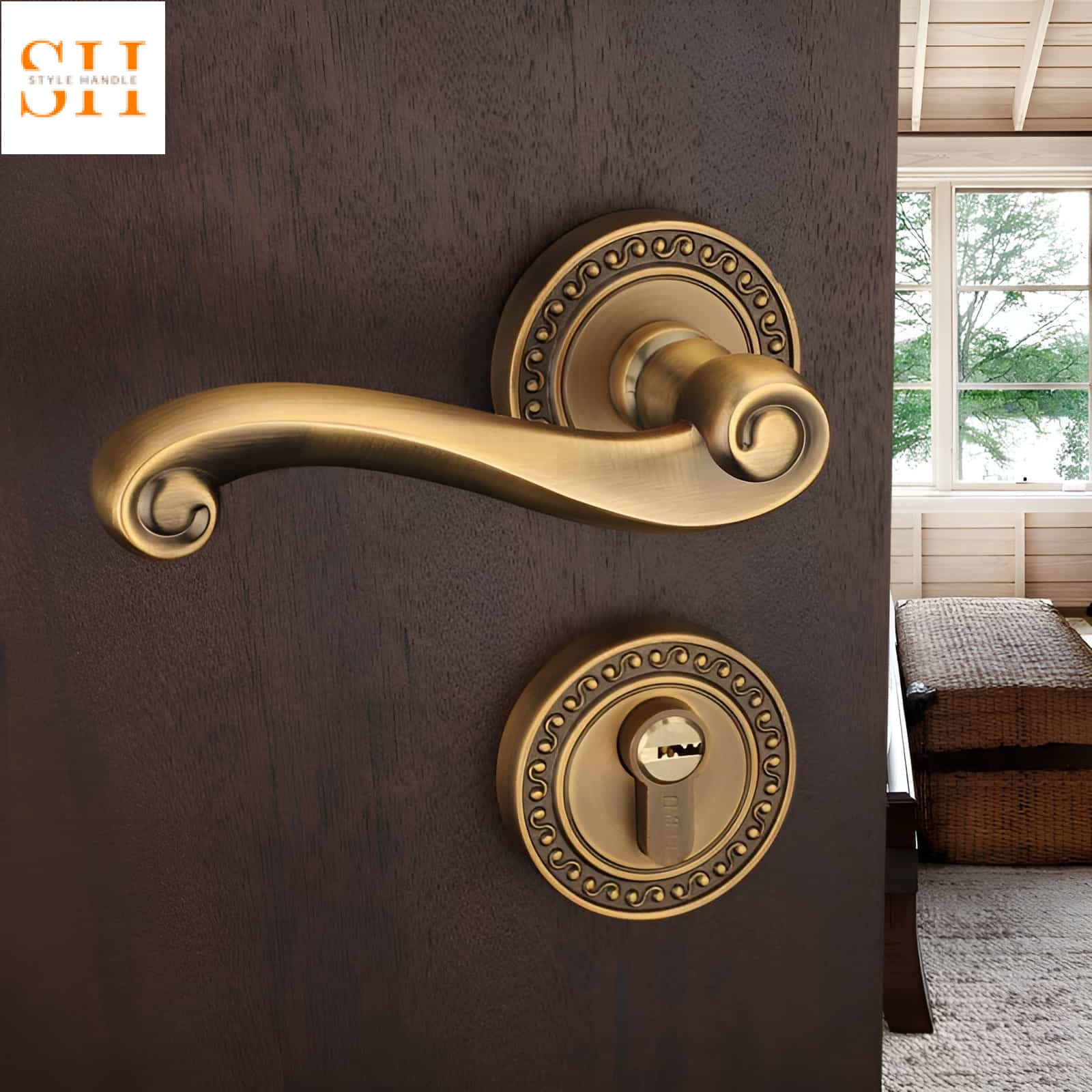 Khóa tân cổ điển tay gạt uốn cong độc đáo B5604