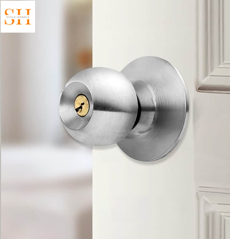 tay nắm cửa phòng tắm – khóa tròn inox 304 màu bạc chống ẩm chống gỉ 2026