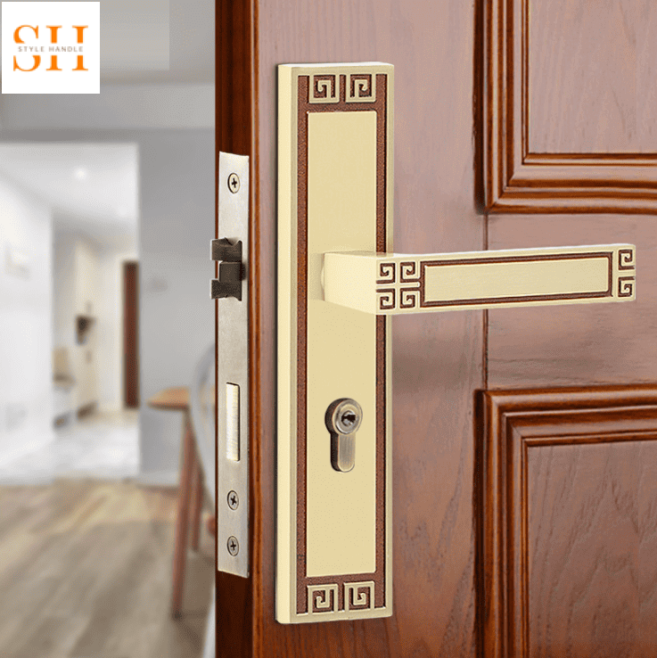 Khóa cửa phòng khách cổ điển bằng đồng S09S684C