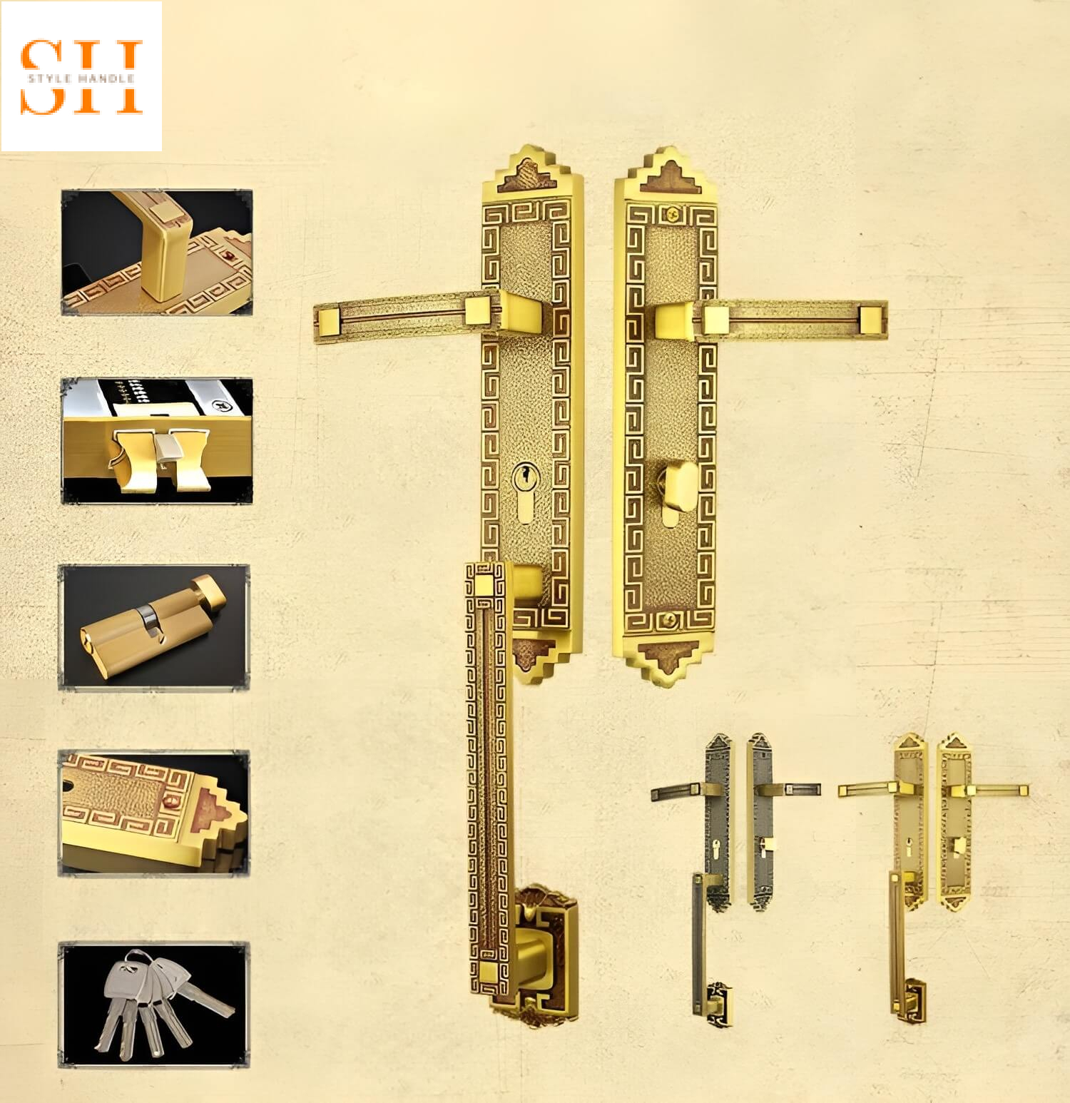 Khóa cửa đại sảnh đồng thau cao cấp KTW5260 14 Khóa cửa đại sảnh đồng thau cao cấp KTW5260 19