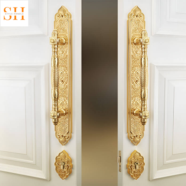 Khóa cửa đại sảnh bằng đồng phong cách Châu Âu T9803