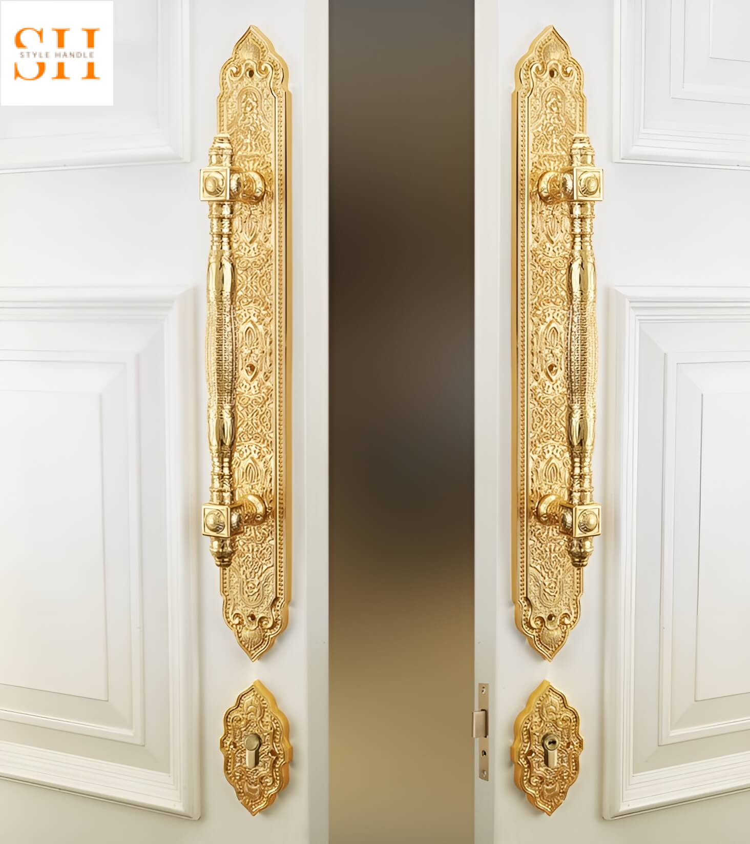 Khóa cửa đại sảnh bằng đồng phong cách Châu Âu T9803 2 Khóa cửa đại sảnh bằng đồng phong cách Châu Âu T9803 8
