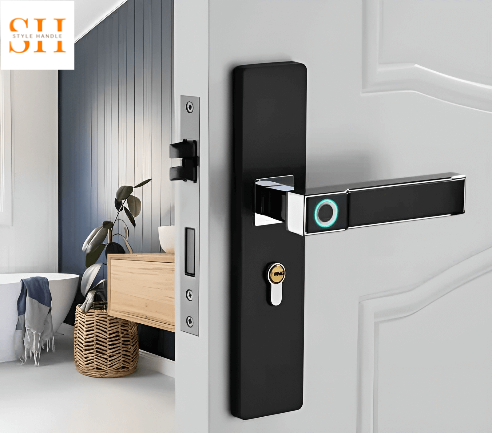 Khóa cửa điện tử đế vuông phối màu sang trọng P6849 3 Khóa cửa điện tử đế vuông phối màu sang trọng P6849 8
