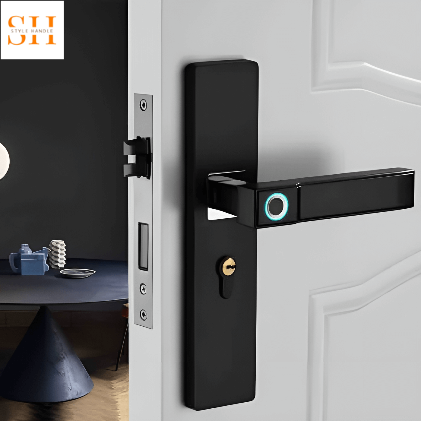 Khóa cửa điện tử đế vuông phối màu sang trọng P6849 4 Khóa cửa điện tử đế vuông phối màu sang trọng P6849 9