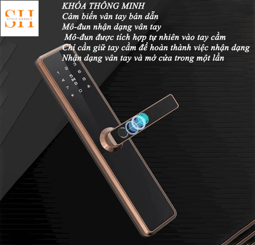 Khóa cửa điện tử thông minh bán tự động YL1844 4 Khóa cửa điện tử thông minh bán tự động YL1844 7