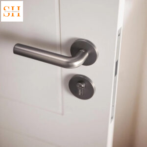 Khóa cửa hợp kim kẽm màu xám tối giản GOK6557