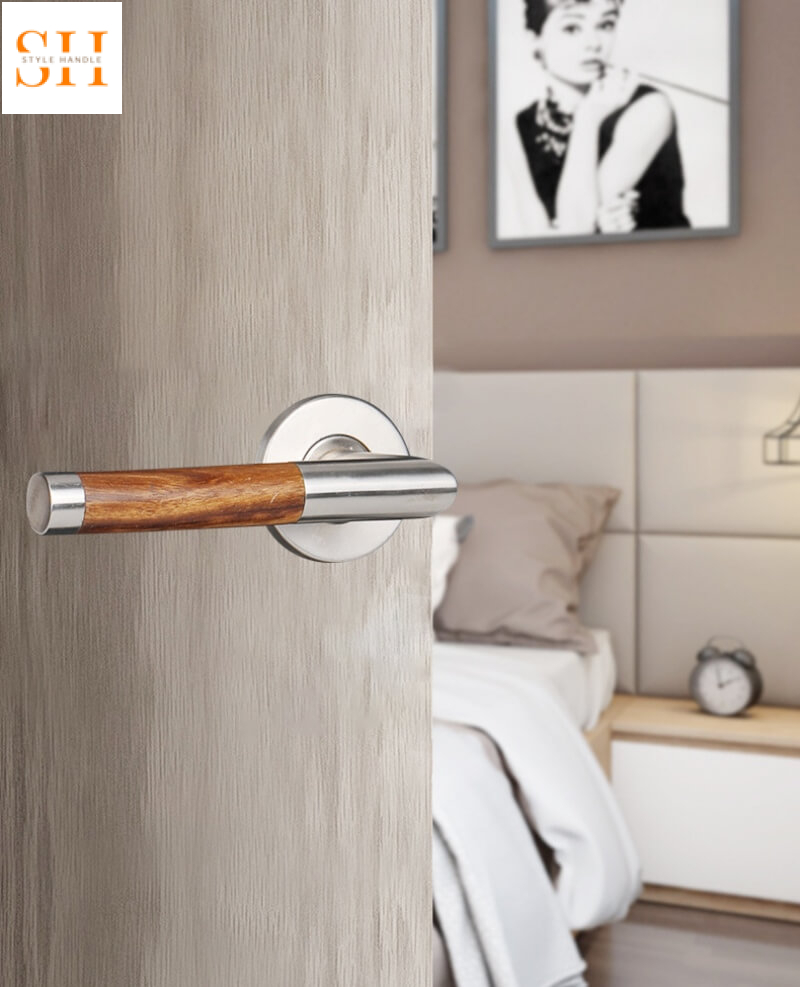 Khóa cửa inox tay cầm bằng gỗ sang trọng BS0546 7 Khóa cửa inox tay cầm bọc gỗ sang trọng BS0546-6