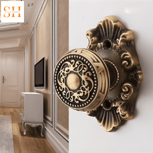 Khóa cửa kiểu dáng hoàng gia cổ điển bằng đồng HT4491