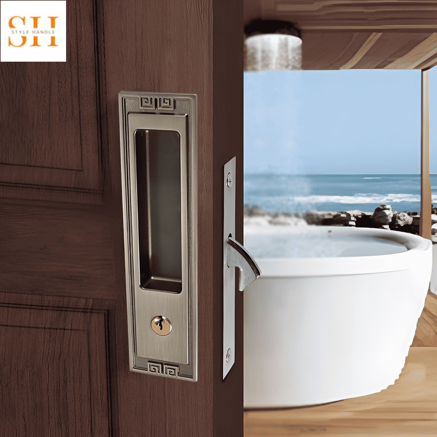 Khóa cửa lùa nhà vệ sinh bằng đồng cao cấp FD6583 5 Khóa cửa lùa nhà vệ sinh bằng đồng cao cấp FD6583 10