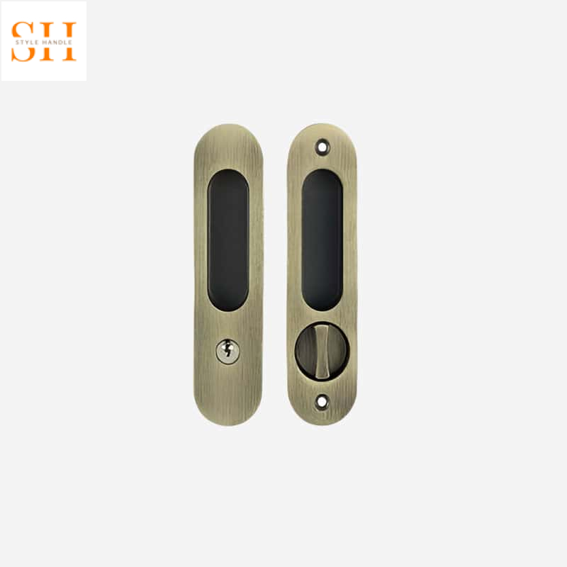 Khóa cửa lùa thông phòng màu đồng xanh Taura DL-070A