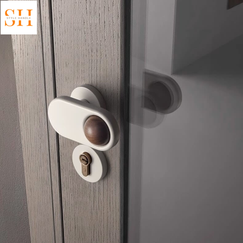 Khóa cửa phân thể tay gạt hợp kim kẽm phối gỗ G516BW