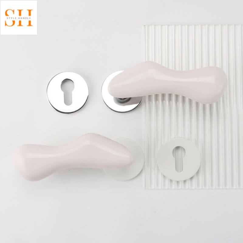 Khóa cửa phòng gốm sứ màu hồng cao cấp OVLI850399