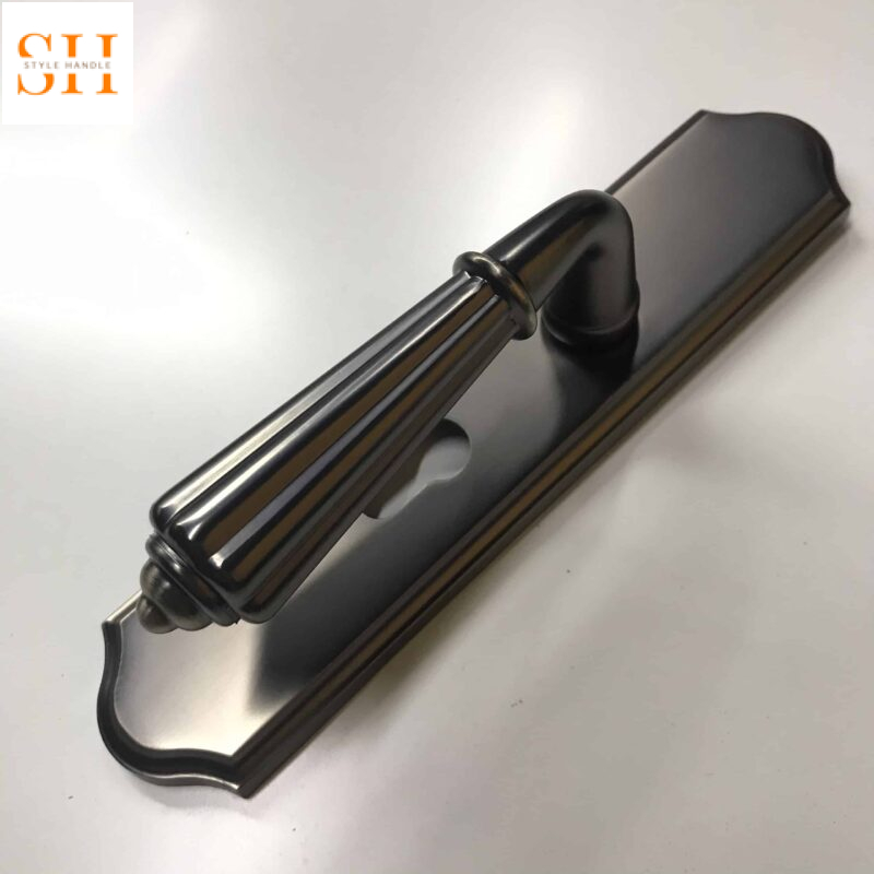 Khóa cửa phòng ngủ đồng thau cổ điển YBLI001 4 Khóa cửa phòng ngủ đồng thau cổ điển màu xám titan YBLI001