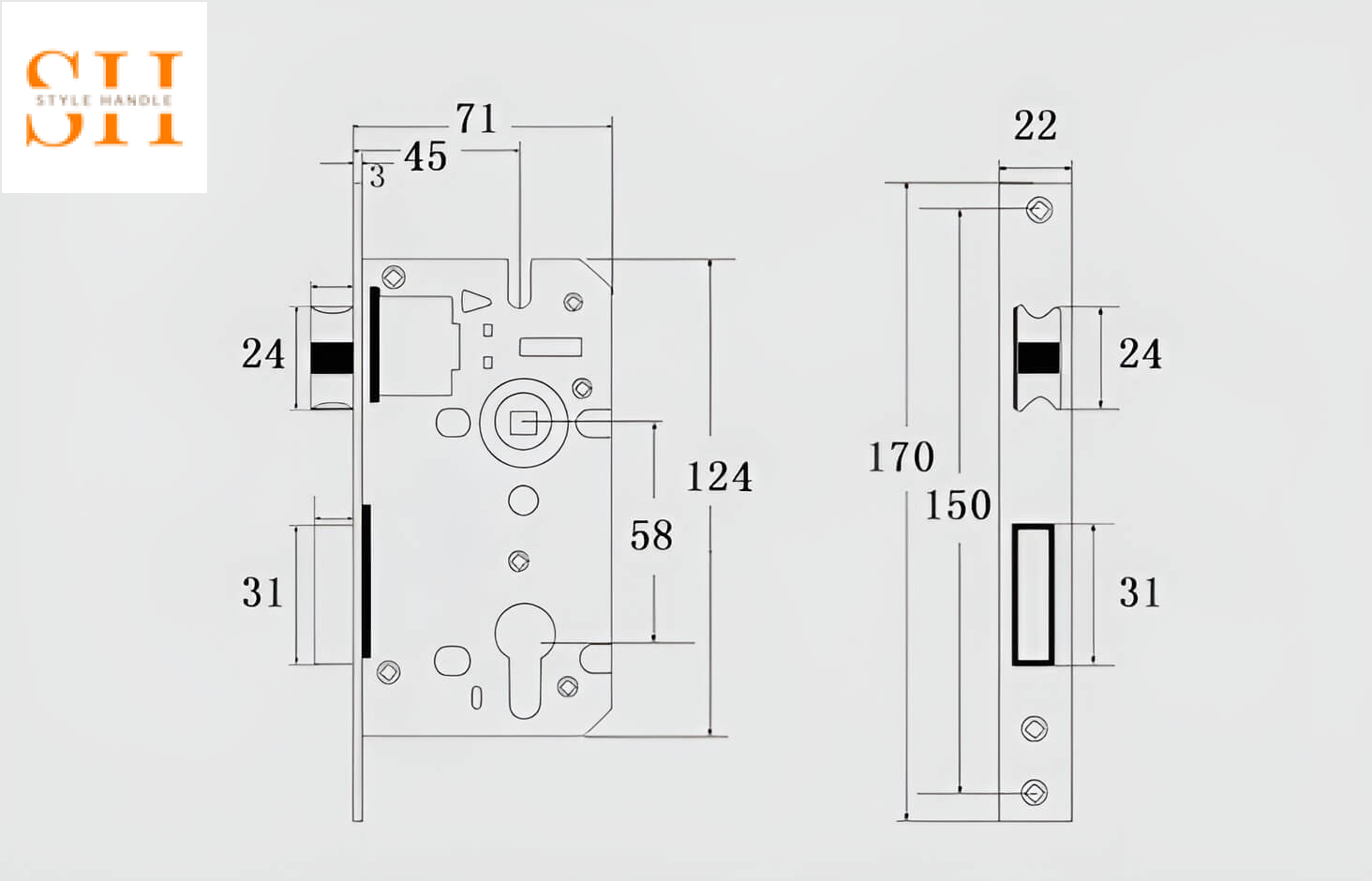 Khóa cửa phòng tay gạt hoa văn kiểu cổ BK1835 10 Khóa cửa phòng họa tiết cổ điển Trung Hoa BK1835 10