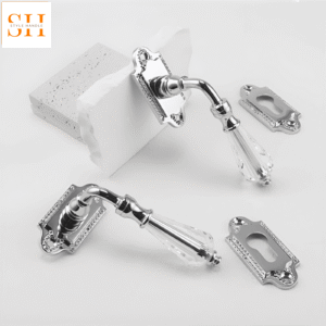 Khóa tay gạt bằng đồng và pha lê kiểu Pháp TL7377