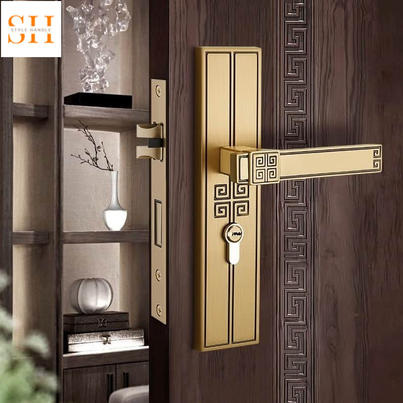 Khóa cửa tay gạt cổ điển Á Đông bằng đồng TRG518 1 Khóa cửa tay gạt cổ điển Á Đông bằng đồng TRG518 6