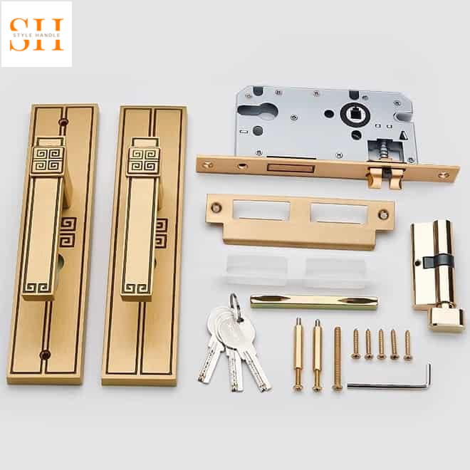 Khóa cửa tay gạt cổ điển Á Đông bằng đồng TRG518 8 Khóa cửa tay gạt cổ điển Á Đông bằng đồng TRG518 13