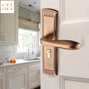 Khóa cửa tay gạt đế dài hợp kim kiểu Âu LEJ579