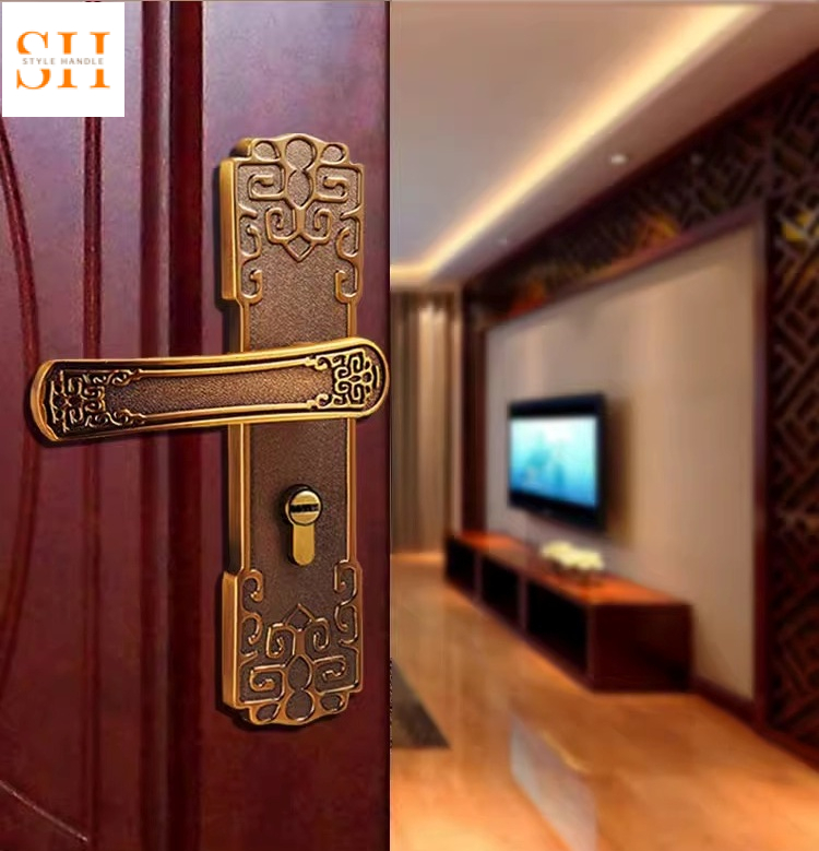 Khóa cửa tay gạt hợp kim Á Đông cổ điển ZL068 1 Khóa cửa tay gạt hợp kim Á Đông cổ điển ZL068 6